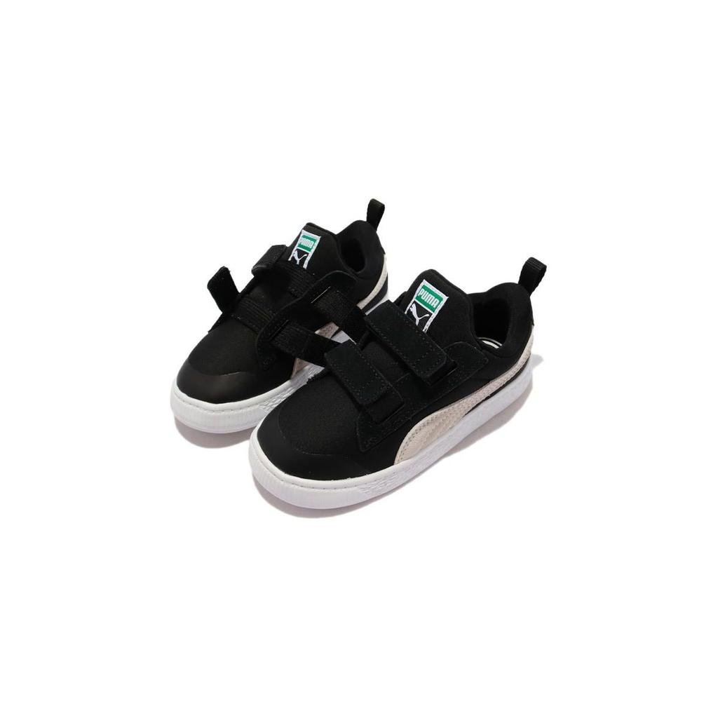Puma Suede Light-Flex V Infant Black White Baby Sneakers 380732-01