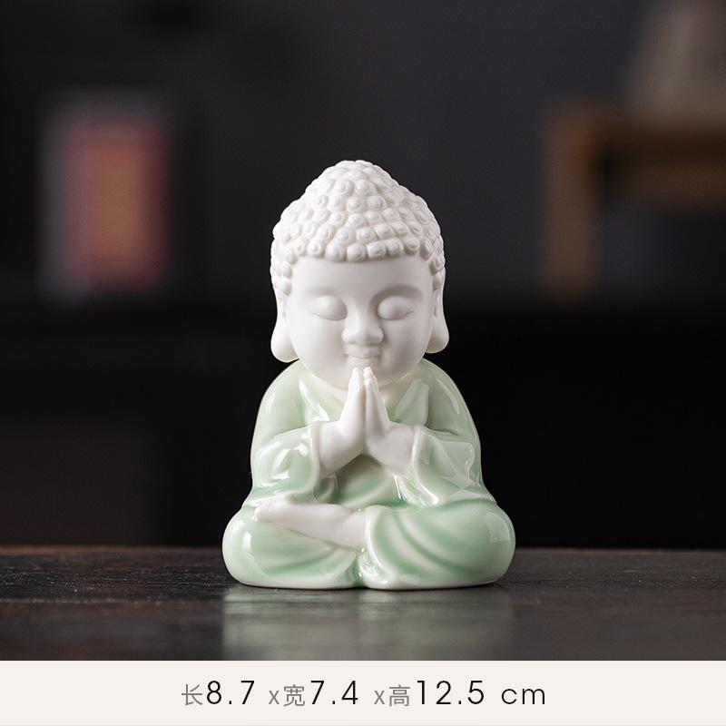 Zen Keramik Tathagata Buddha kleine Dekoration kreativer schöner Tee Buddha Teehaus Ornament Auto Haus Büro FENG SHUI Dekoration