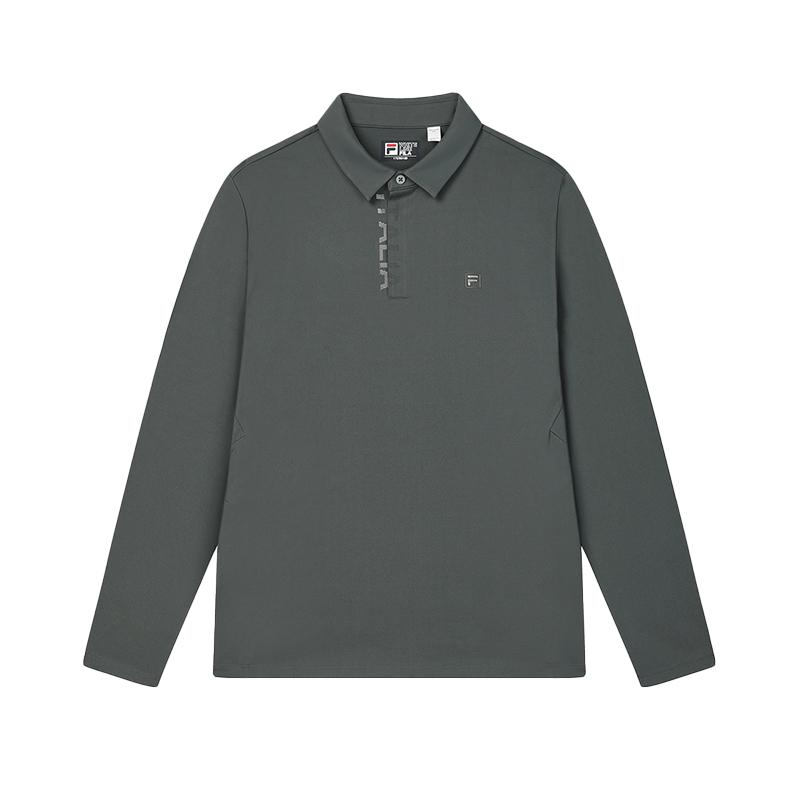 

Fila Флисовая трикотажная рубашка-поло с длинным рукавом мужская топы Военно-зеленый F11M513201FDG XXXL