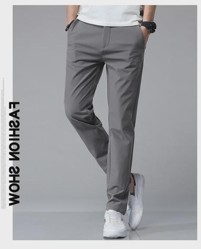 Men's Quick-Dry Spring/Autumn Casual Elastic Slim Straight Breathable Sports Trousers