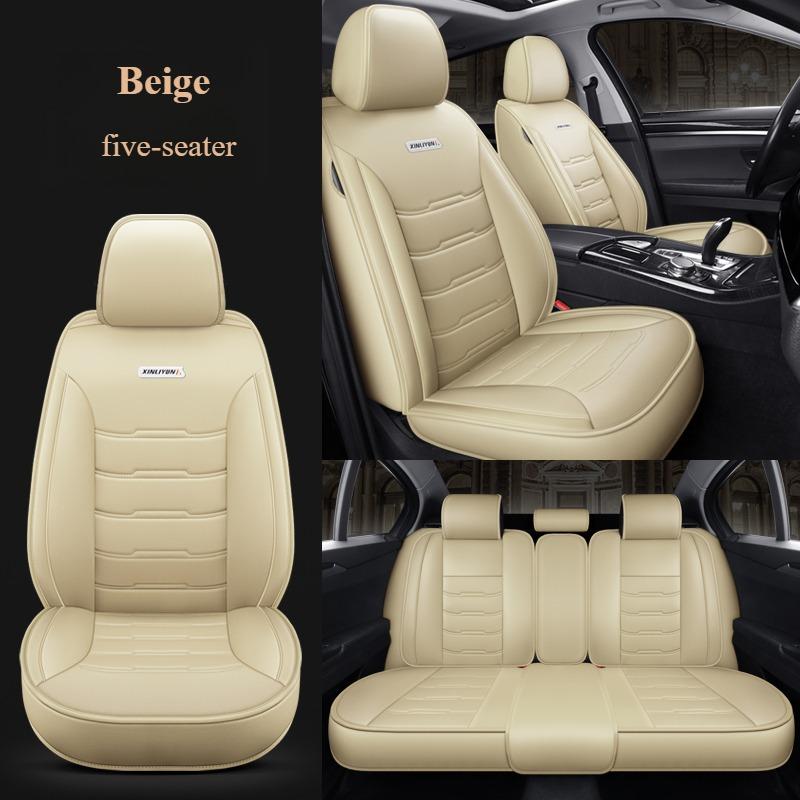 5-seater Luxury PU Leather Car Seat Cover Soft, Comfortable, Non-slip, Durable, Waterproof, Four Seasons