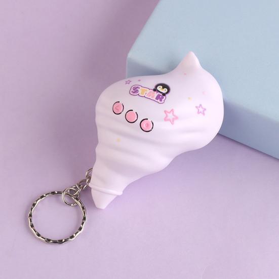 Mini Conch Shell Horn Keychain with Voice Recorder Cartoon Toy Pendant for Bags Backpacks Novelty Phone Charm Grab Machine Prize Fun Gift for Kids