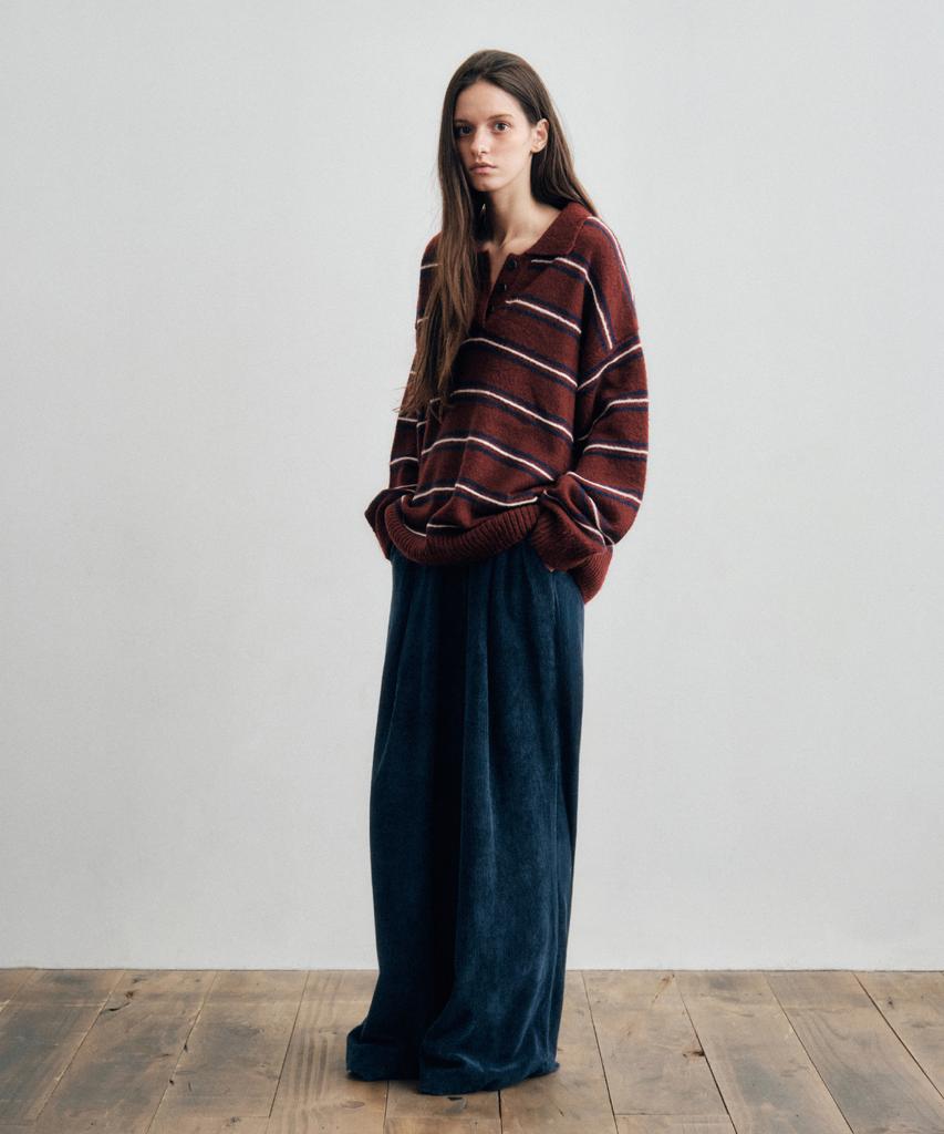 CITTA Wool Mohair Stripe Long Sleeve Knit_Ctk235(4Color)