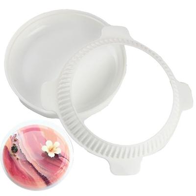 Large Round Concave & Flat Silicone Mold Set (2-Piece) - Mousse Sandwich Drum Cake Fondant Baking Supplies