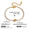 J&D 18K Gold Plate Stainless Steel Bracelet Trendy Classic Waterproof White Zircon Letter Chain Bracelet