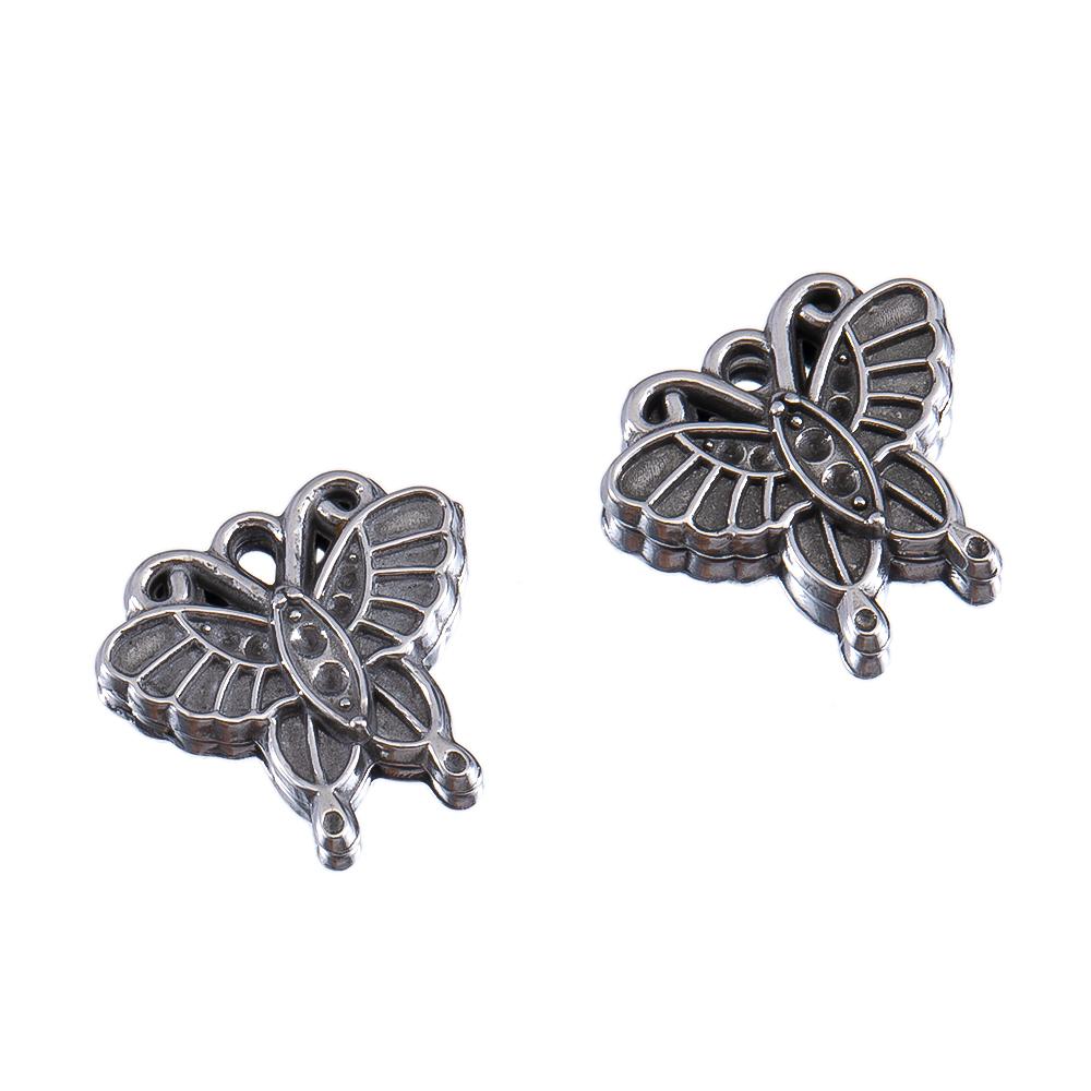 

2/10pcs Stainless Steel Butterfly Shaped Pendants For DIY Handmade Bracelet Necklace Personalized Niche Versatile Accessories 2pcs