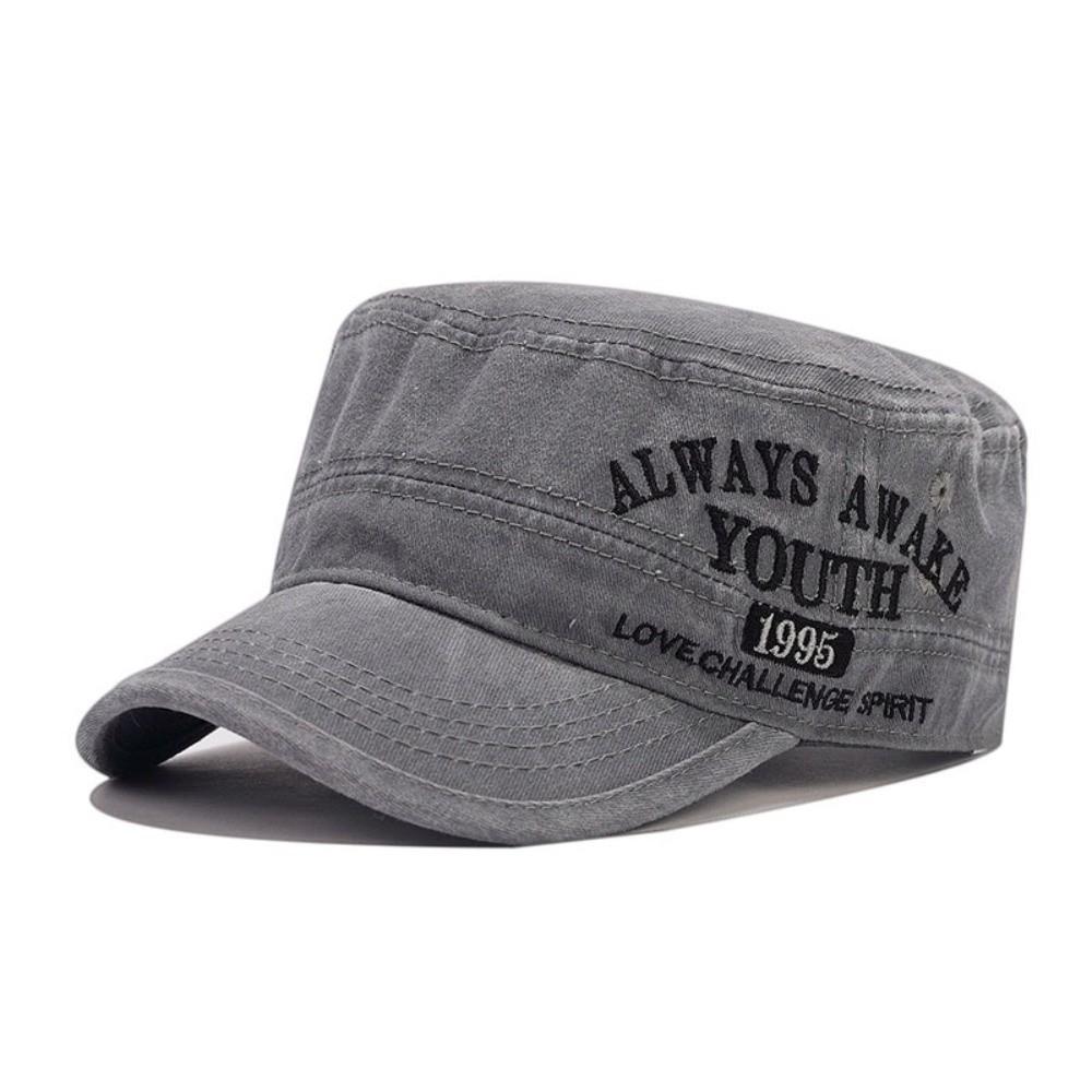 

Letter Embroidery Baseball Caps Simple Duck Tongue Hat Trend Flat-brimmed Hat Outdoor сірий