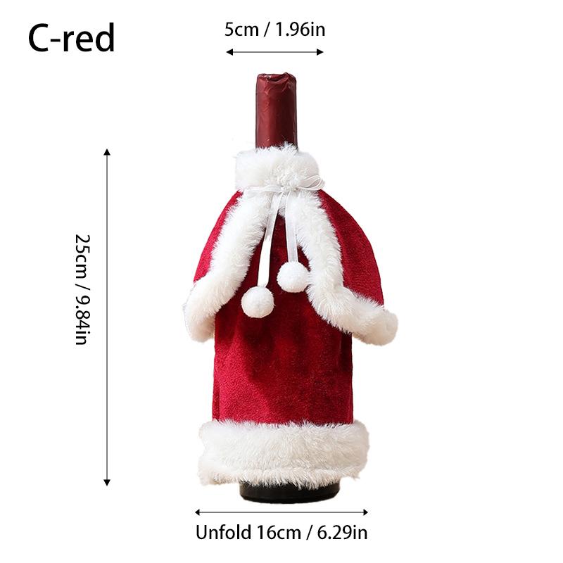 2025 Christmas Wine Bottle Cover Clothing Velvet Board Wine Cabinet Cup Dress Up Xams Christmas Eve New Year Decoration Gift