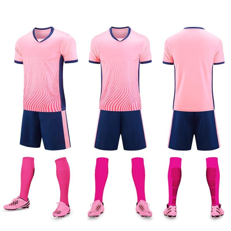 Football Jersey Set Men'S Game Sports Jersey Adult Primary School Students Children'S Training Jersey Short-Sleeved Jersey Quick-Drying