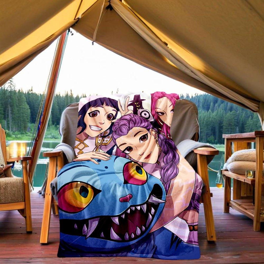 Fantasy Friends: Cute Anime Character Posters Blanket Lightweight Flannel Throw Blanket for Sofa, Bed, Travel, Camping, Livingroom, Office, 130x150cm