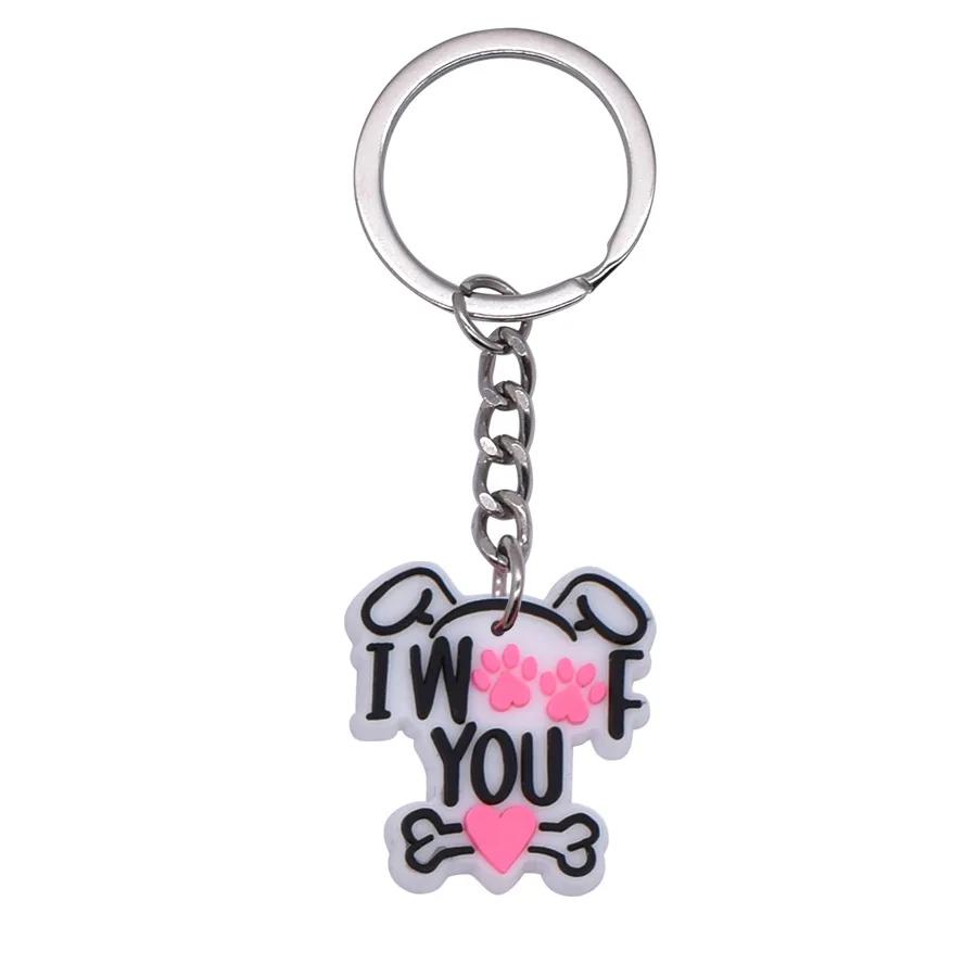 New Arrival Adorable Pet Dogs PVC Soft Keychains Bag Hanging Pendant Car Keyrings Animals Key Chains Accessories Wholesale Gift