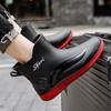 Water shoes men's rain shoes non-slip waterproof shoes fleece rain boots closed rubber shoes short rubber shoes men
