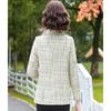 Spring Autumn Fashion Small Fragrance Tweed Jacket Women's Casual Wild Short Coat Mother Plaid Blazer Suit  Elegant  Outwear 5XL