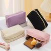 Cute Corduroy Pencil Case for Girls - Large Makeup Pouch for School Supplies Stationery Organizer for Teens, Students, Office