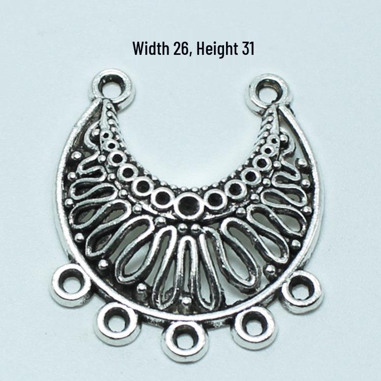 Sterling Silver Alloy Ethnic Jewelry Accessories: Necklace, Earrings, Charms, Pendants, Connectors, for Clothing and Hats.