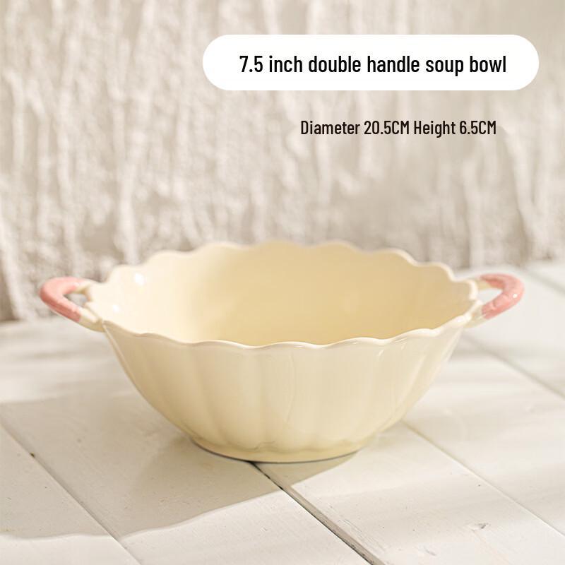 WZ Ceramic Double-Handle Soup Bowl