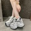 Women's Breathable Mesh Dad Shoes New Autumn Thick Bottom Casual Sports Walking Shoes Retro 10CM High Platform Chunky Sneakers