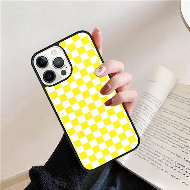Checkerboard Checkered Coque Shell For iPhone 17 Air 15 16 14 13 12 Pro Max 11 Pro Max Plus Phone Case Cover