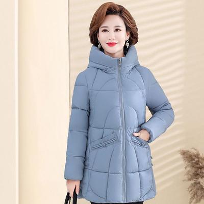 Thick Hooded Cotton Coat for Middle-Aged and Elderly Mothers Loose and Warm Cotton Jacket for Women