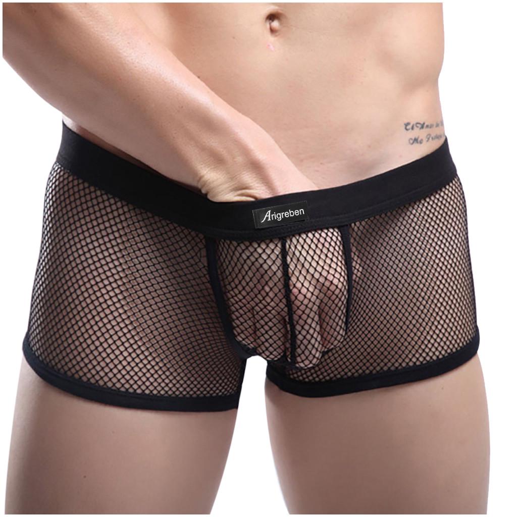 Men Sexy Underwear Letter Printed  Shorts Bulge Pouch  Underpants