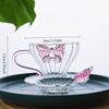 Three-dimensional Butterfly Cup&saucer Simple Glass Cup Creative Handmade  Coffee Cup Dish Set Afternoon Tea Cup Plates Gifts
