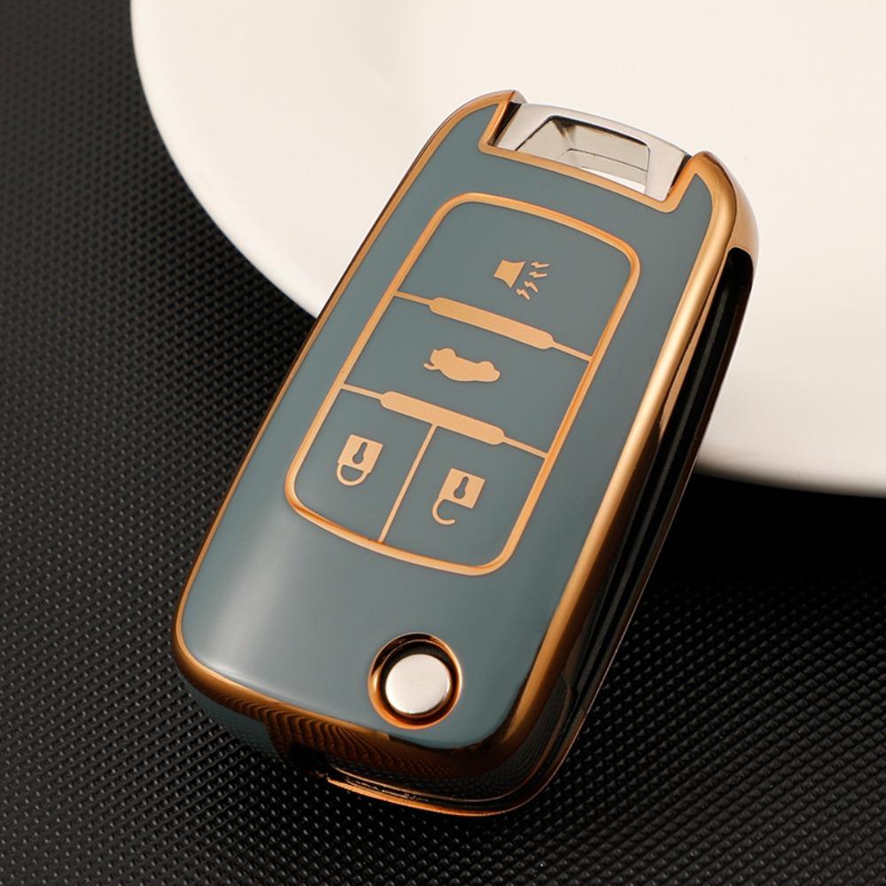 Car Key Case for Chevy Cruze Malibu Equinox Trax Buick Regal Encore Opel Astra Universal Leather Key Holder
