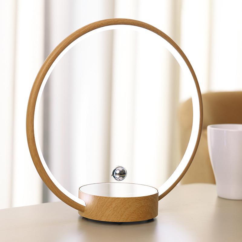 Levitating Ring Circular Lamp Magnetic Levitation Gradient Light Floating Ball for Office Bedroom Home Decor Creative Gift