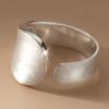 Minimalist Brushed Silver Color Adjustable Ring for Women Irregular Curved Matte Simple Stackable Statement Daily Jewelry