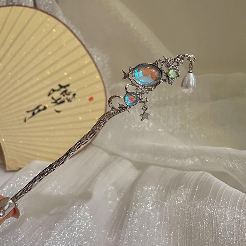 

Элегантная заколка для волос в стиле ханьфу с цветком: Кисточка высокого класса для шага тряски для прически «пучок»