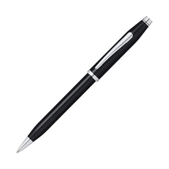 Cross Century II Ballpoint Pen, Black Lacquer with Polished Chrome, AT0082WG-157