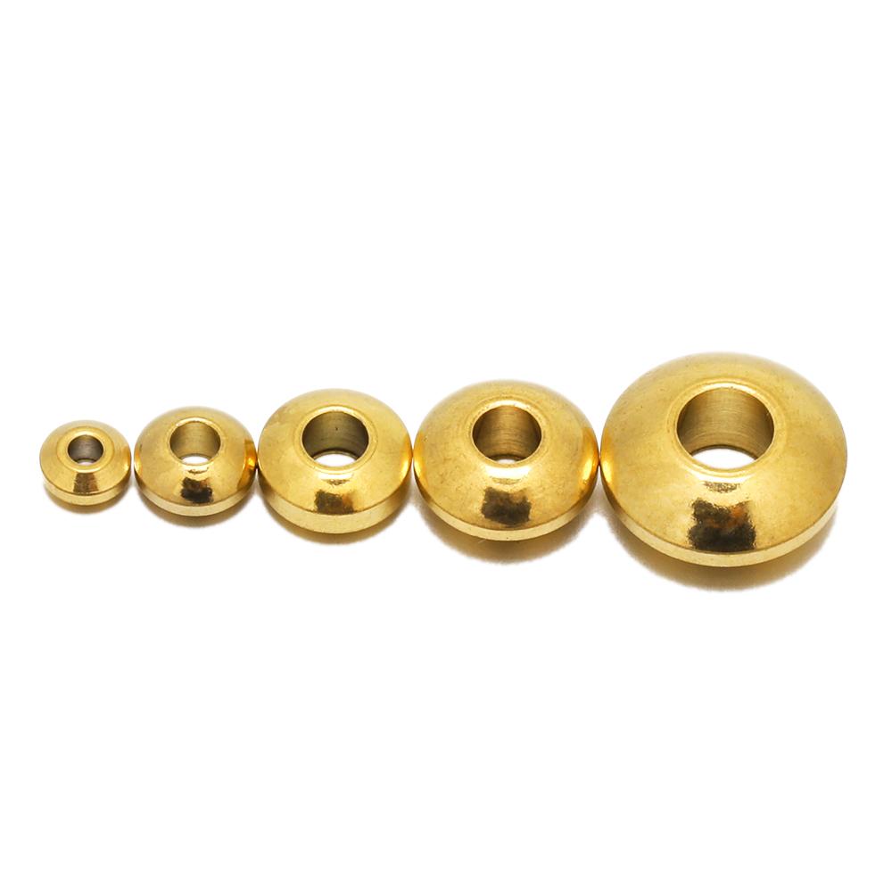 20/50pcs Stainless Steel Double Flat Spacer Beads 4mm 6mm 8mm Gold Color Loose Charms Beads for Bracelet DIY Jewelry Making