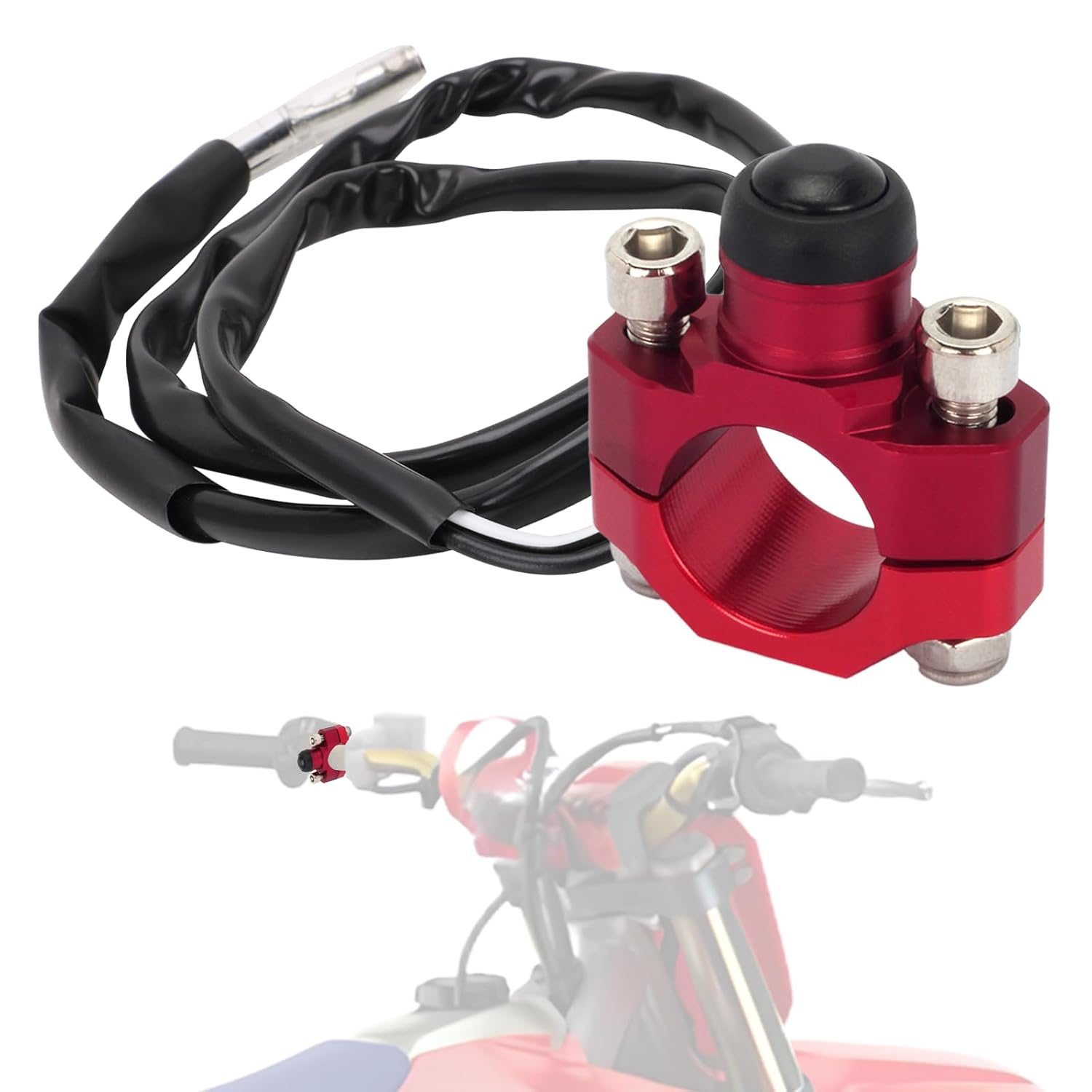 

Dirt Bike Kill Switch Motorcycle Engine Stop Start Button Universal CNC Blue - with Mounting Backplate|for Dirt Pit Mini Bike ATV MX Motocross червоний