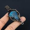 Neon Blue Apatite Pendant, 999 Copper Wire Wrapped Gemstone Jewelry, Handmade Pendant, For Mother Day