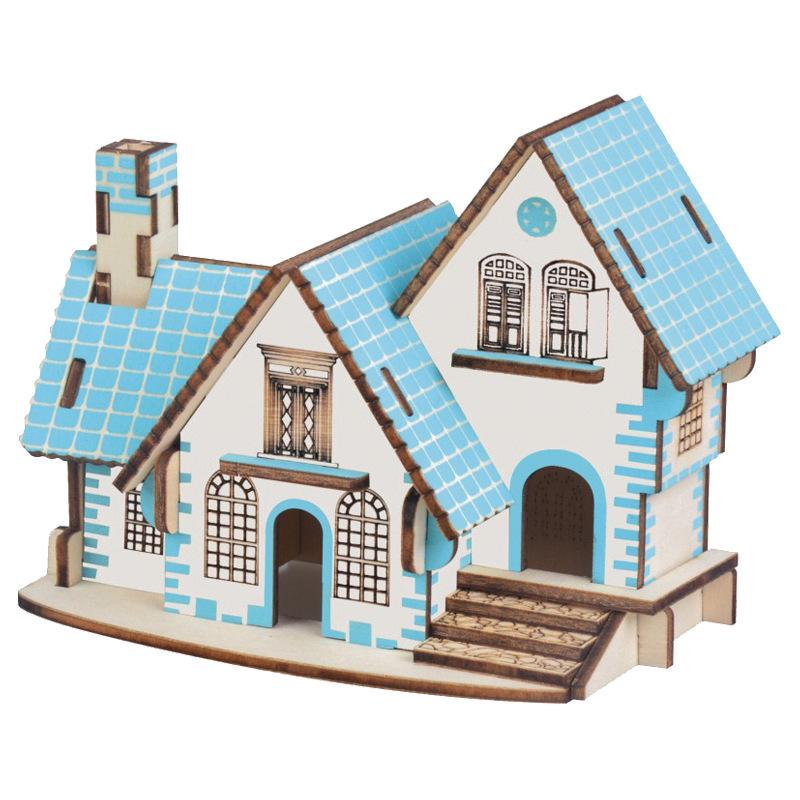 DIY 3D Wooden Building Puzzle - Children's Educational Assembly Toy