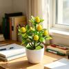 Artificial Lemon Tree Potted Plants Small Fake Yellow Lemons Citrus Tree Faux Fruit Greenery Bonsai Decoration for Indoor Home Office