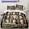 Set copripiumino 3 pezzi (1*Copripiumino + 2*Federe, Senza Nucleo), Set Biancheria da Letto Morbido Stagione Unica con Stampa The Vampire Diaries, Regalo Decorazione Camera da Letto