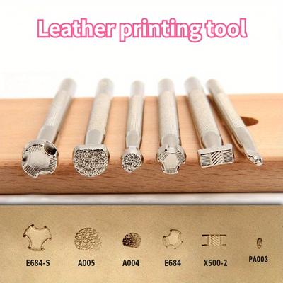 Kožené tiskové nástroje 6 druhů stylů Ražení Gravírování Kožedělné náčiní DIY Kožené řemeslo Razítkovací razidla Ruční umělecké nástroje