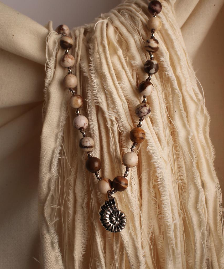 Rubati Brown Jasper Ammonite Necklace
