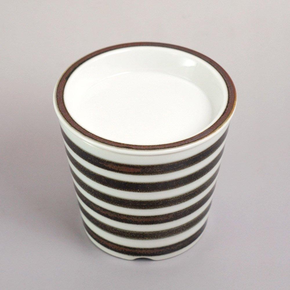 Saikaitoki Hasami Ware Tischkanne mit Bordüre 13683 "Essenz" (Blumentopf) Muster, braun,