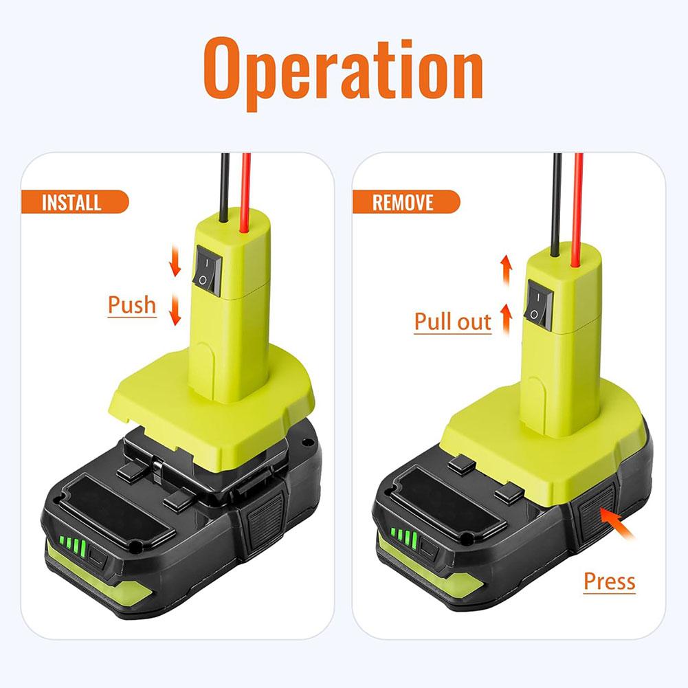 Jumper Cables Adapter Compatible With Ryobi 18V Battery, Battery Jump Starter Jumper Cables Alligator Clips Cables Power