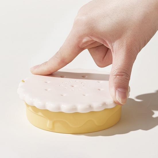 Collapsible Travel Cup with Lid Cookie Design Silicone Folding Cup Portable Reusable Drinking Cup for Camping Hiking Picnics