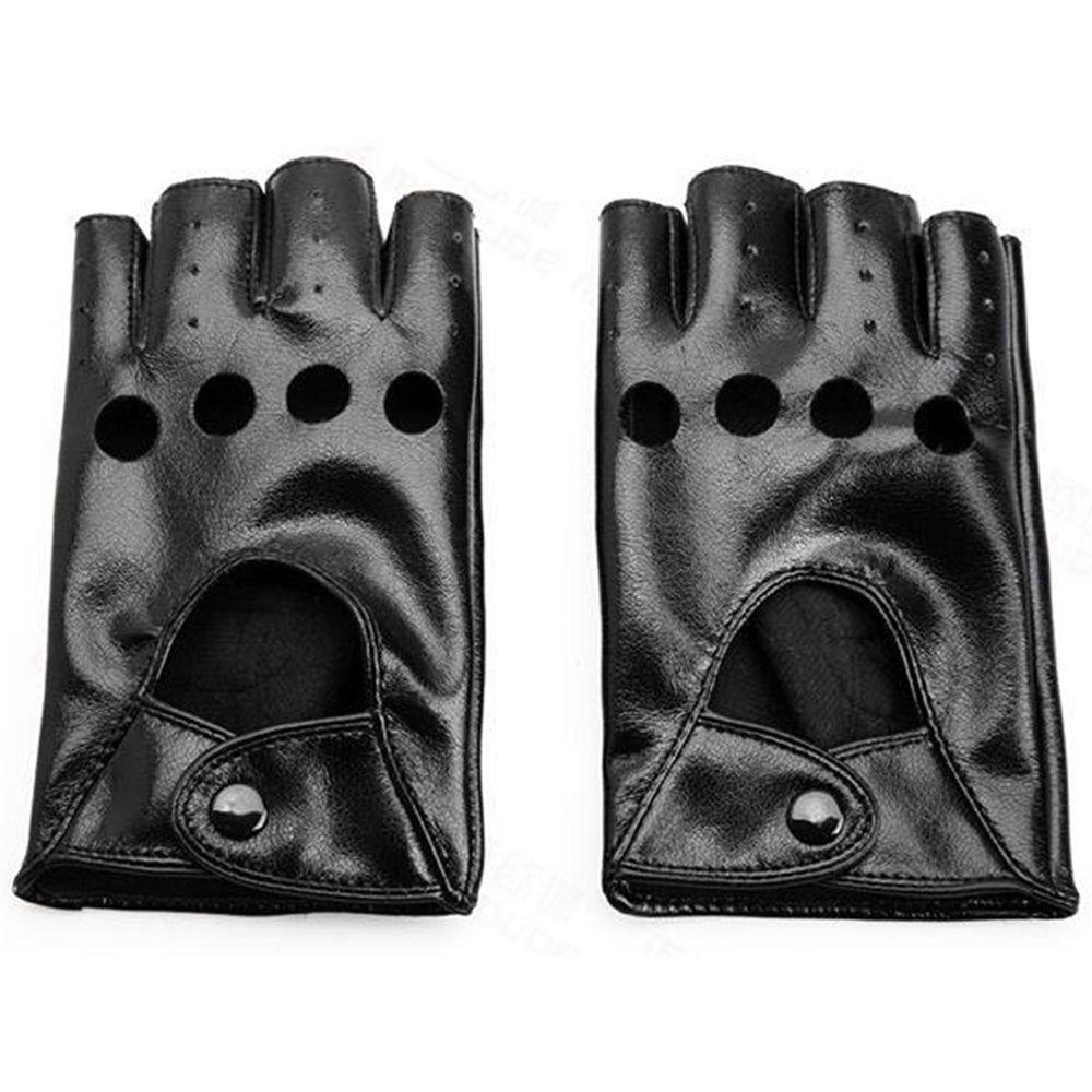 New Women Fingerless Gloves Hot Half Finger Driving PU Leather Gloves