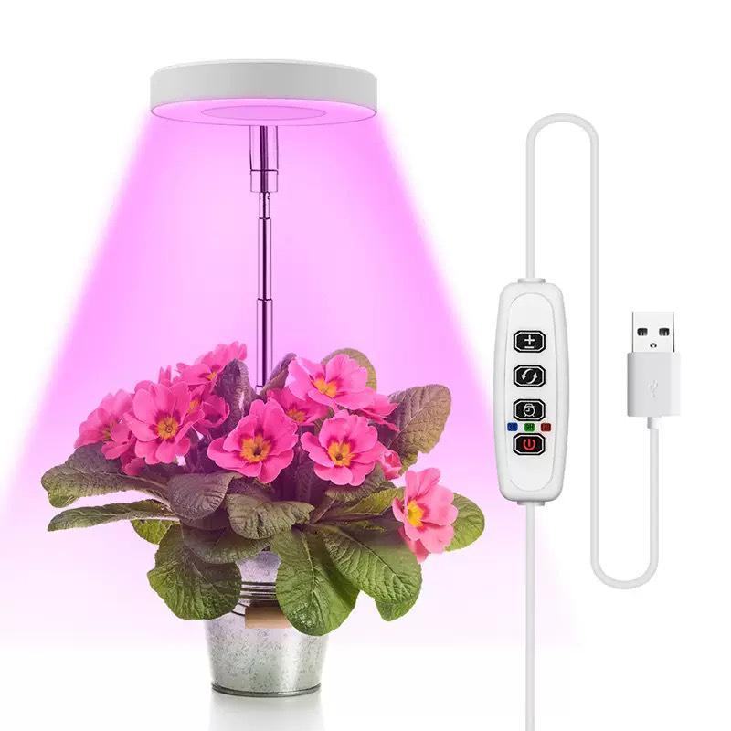 LED Telescopic Plant Growth Lamp: Angel Ring Full Spectrum Red & Blue Light for Succulents & Flowers