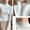 Women Fashion  Half Turtleneck Sweater  Stretch Tops Knitted Pullovers Long Sleeve Bottoming Knitted Sweater