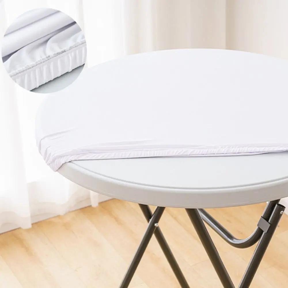 Leicht zu reinigende elastische Tischdecke aus Milchseide, wasserdicht, einfarbig, Esstischdecke, runde Tischmatte, Tischdekorationen
