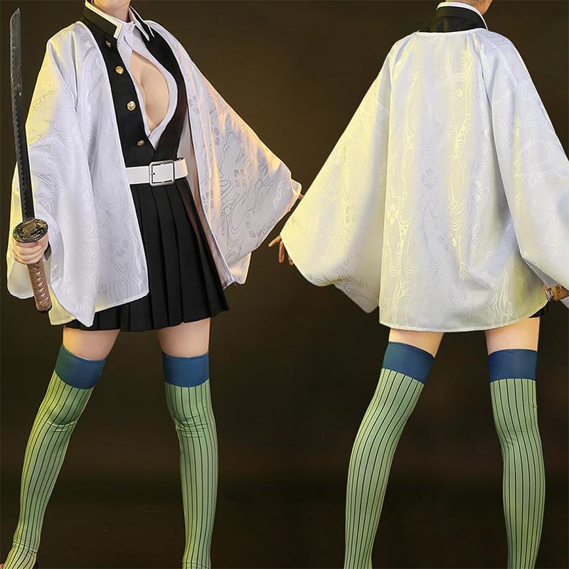 Mitsuri Kanroji Cosplay Costume, Demon Slayer Anime Halloween Party Role Play Outfit