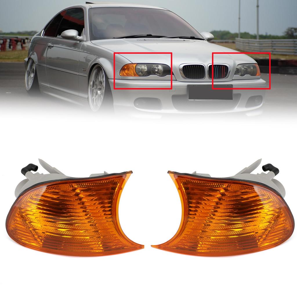 Pair Corner Lights Turn Signal Lamps for BMW E46 2 Doors 1998-2001 631269042300/63126904299 Corner Signal Light
