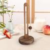Kitchen Countertop Paper Towel Holder with Anti-Slip Weighted Wooden Base Easy To Install Standing Paper Towel Roll Stand