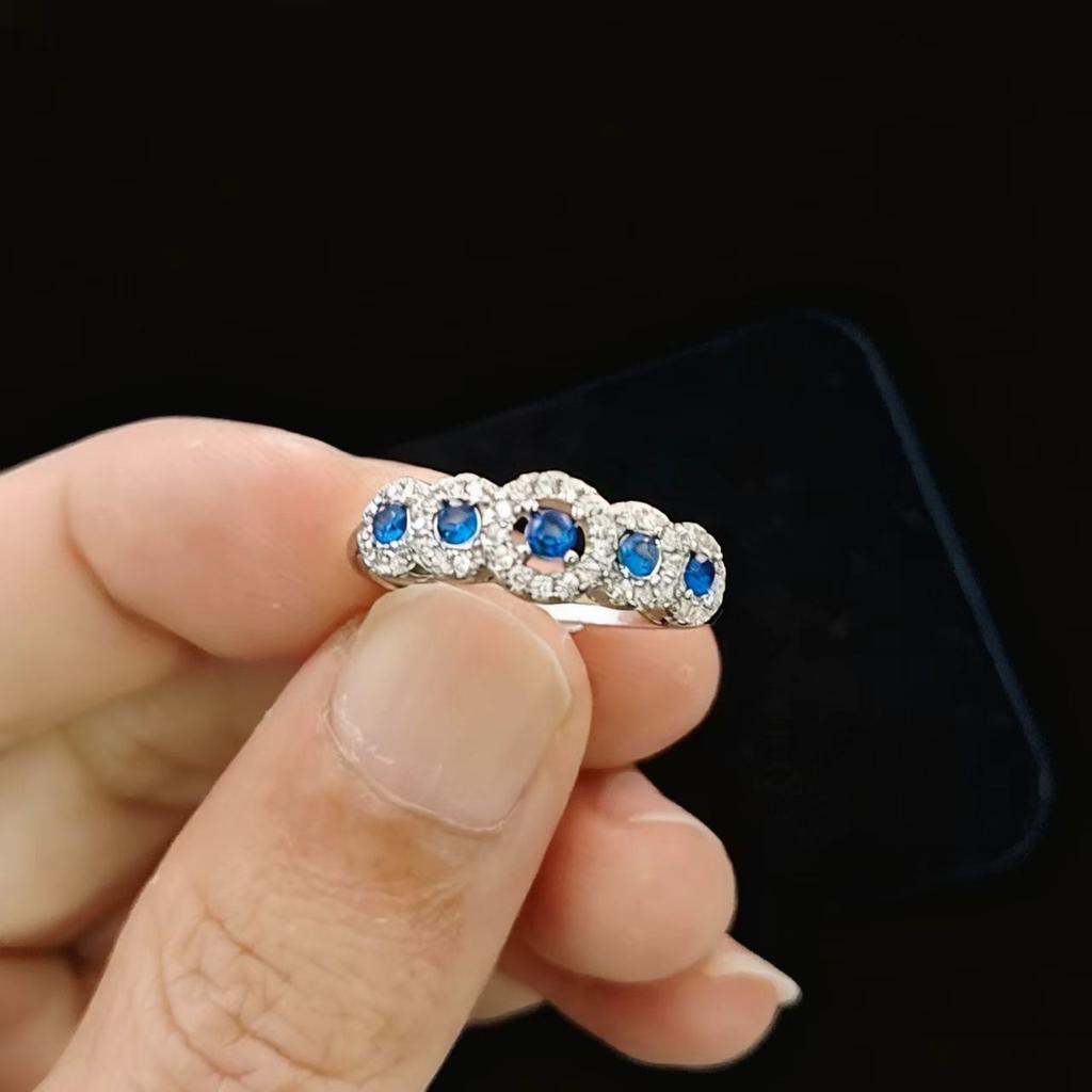 Fashion Jewelry Simulation Ruby Emerald Row Ring Women's Inlay Cultivation Treasure Index Finger Ring Personality Light Luxury