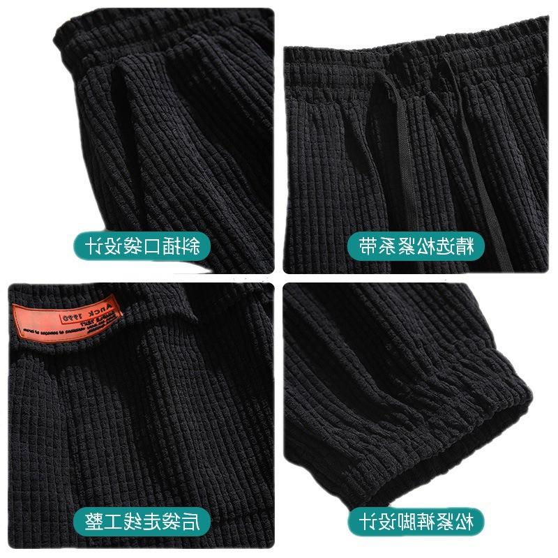 Herr Mörkblå Manchestercord Casual Byxor med Sidoficka och Dragsko i Midjan